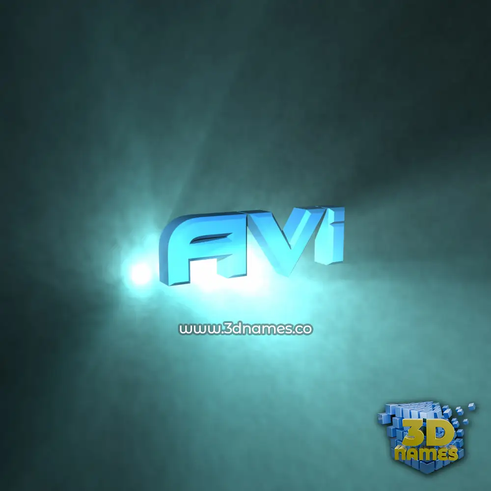 avi in Light Shine style - 3D name wallpaper