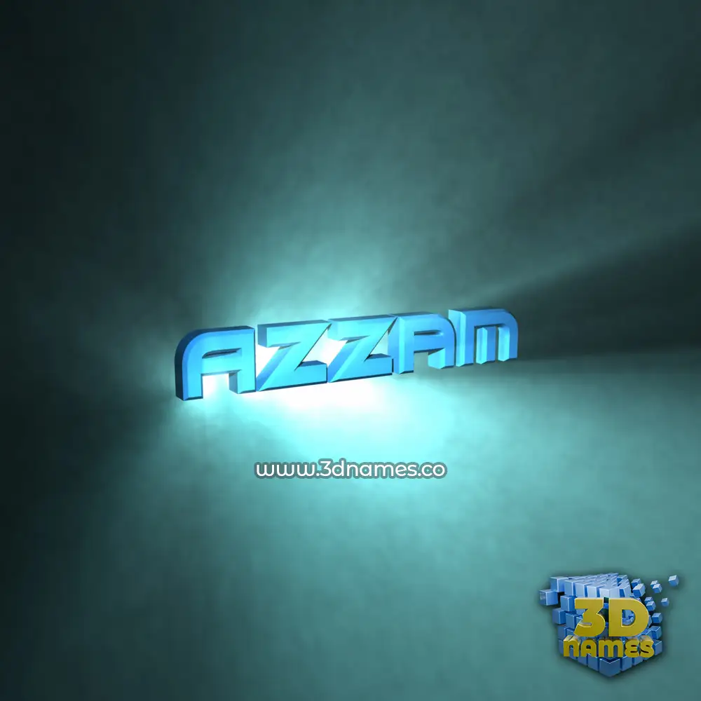 azzam in Light Shine style - 3D name wallpaper