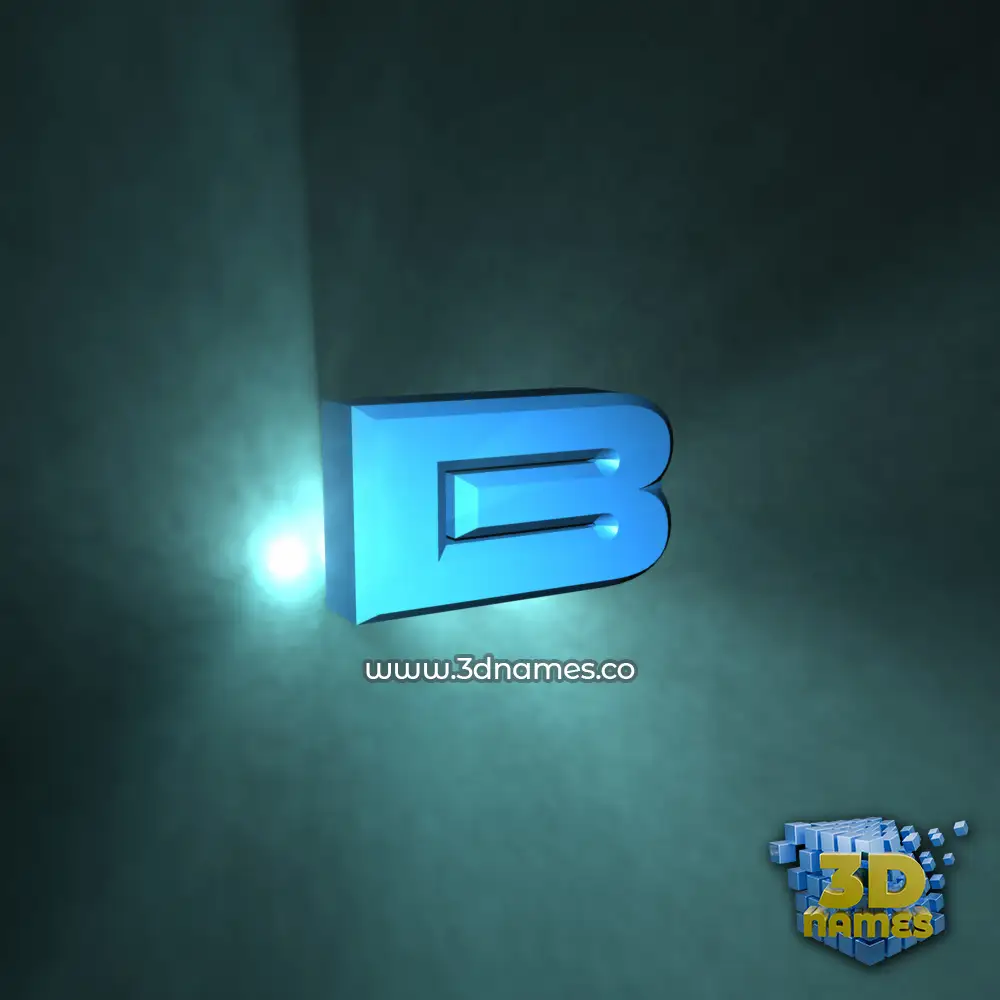 b in Light Shine style - 3D name wallpaper
