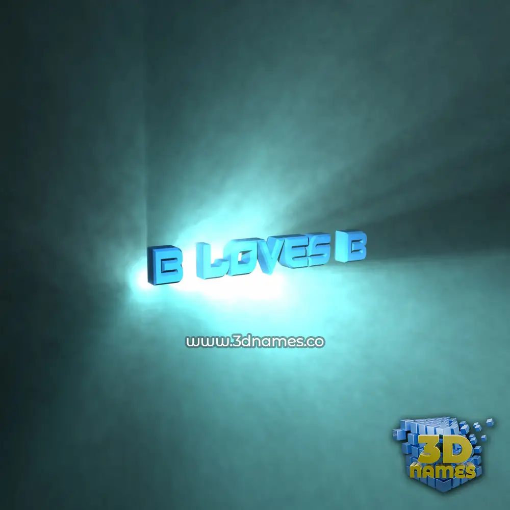 b loves b in Light Shine style - 3D name wallpaper