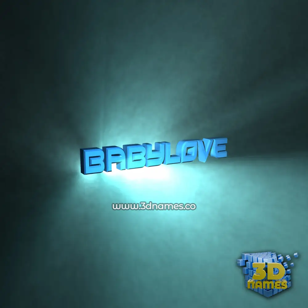 babylove in Light Shine style - 3D name wallpaper