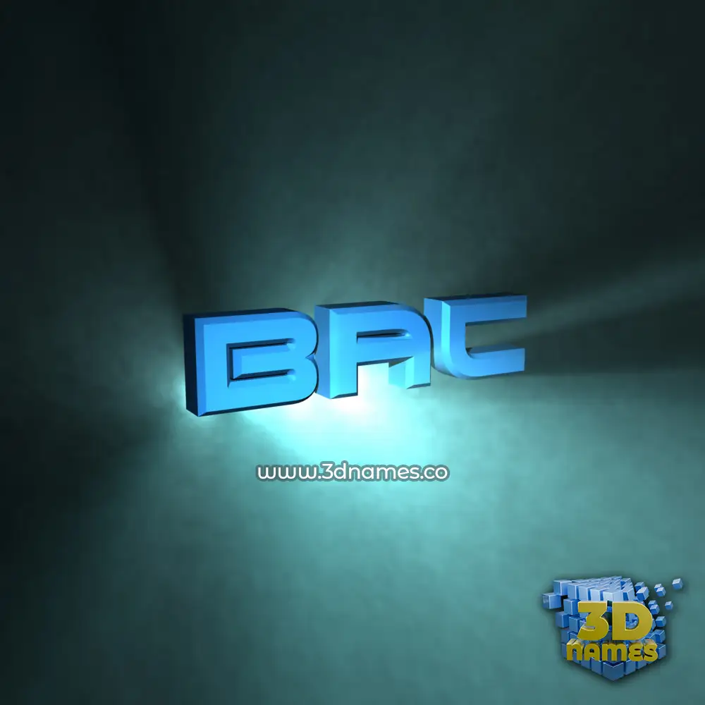 bac in Light Shine style - 3D name wallpaper