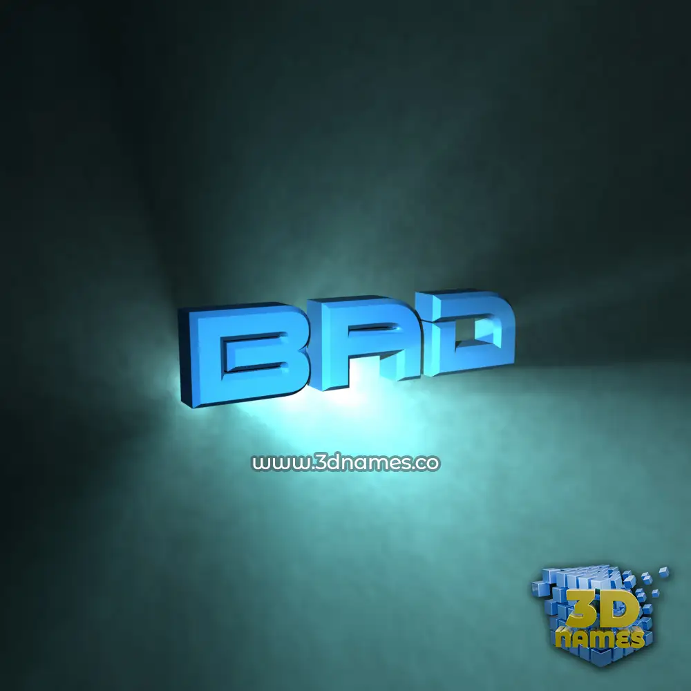 bad in Light Shine style - 3D name wallpaper