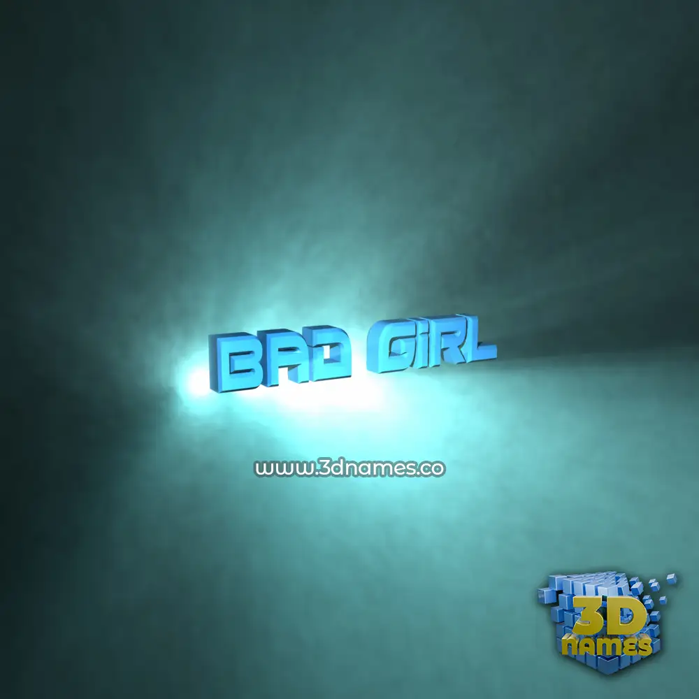 bad girl in Light Shine style - 3D name wallpaper