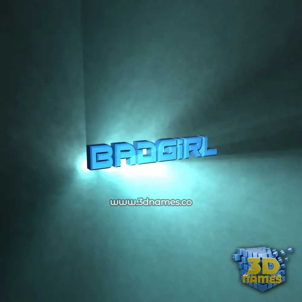 badgirl in Light Shine style - 3D name wallpaper