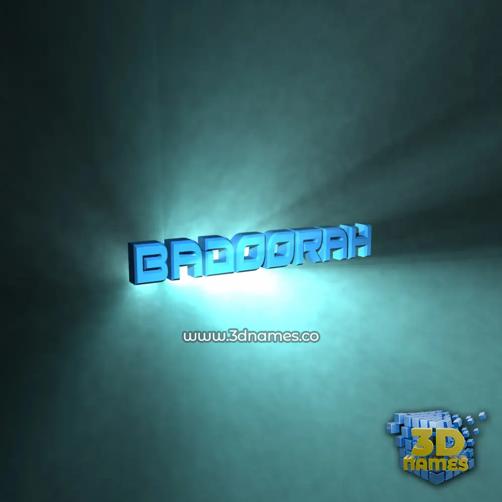 badoorah in Light Shine style - 3D name wallpaper