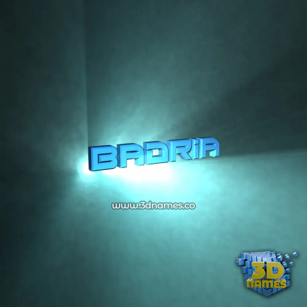 badria in Light Shine style - 3D name wallpaper