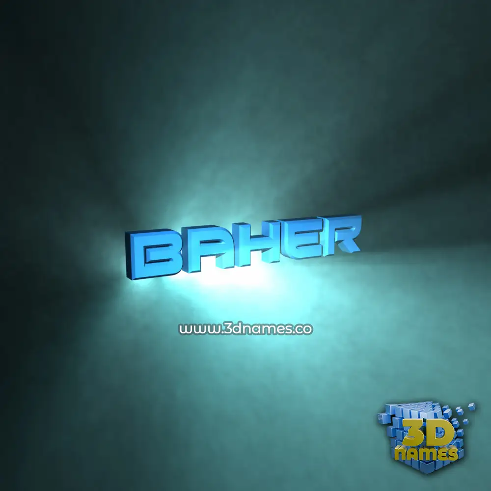 baher in Light Shine style - 3D name wallpaper