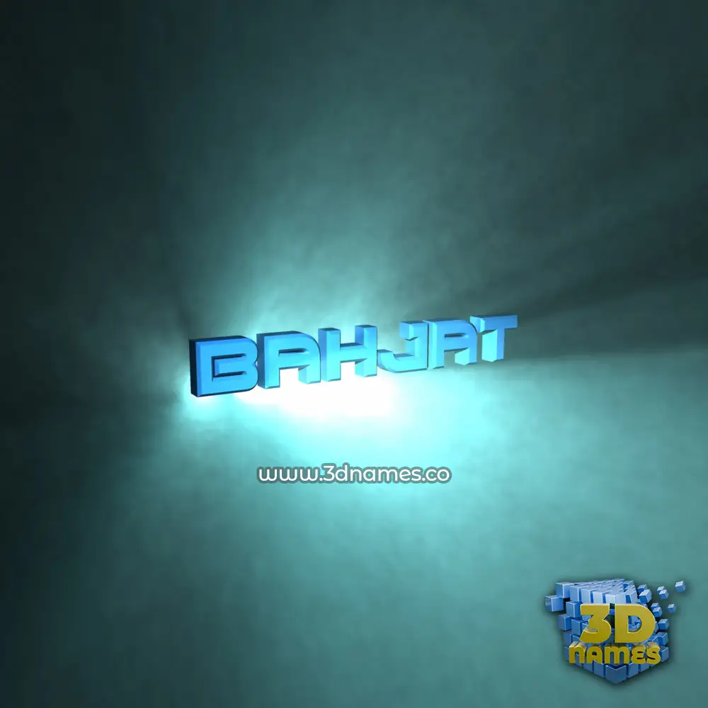 bahjat in Light Shine style - 3D name wallpaper