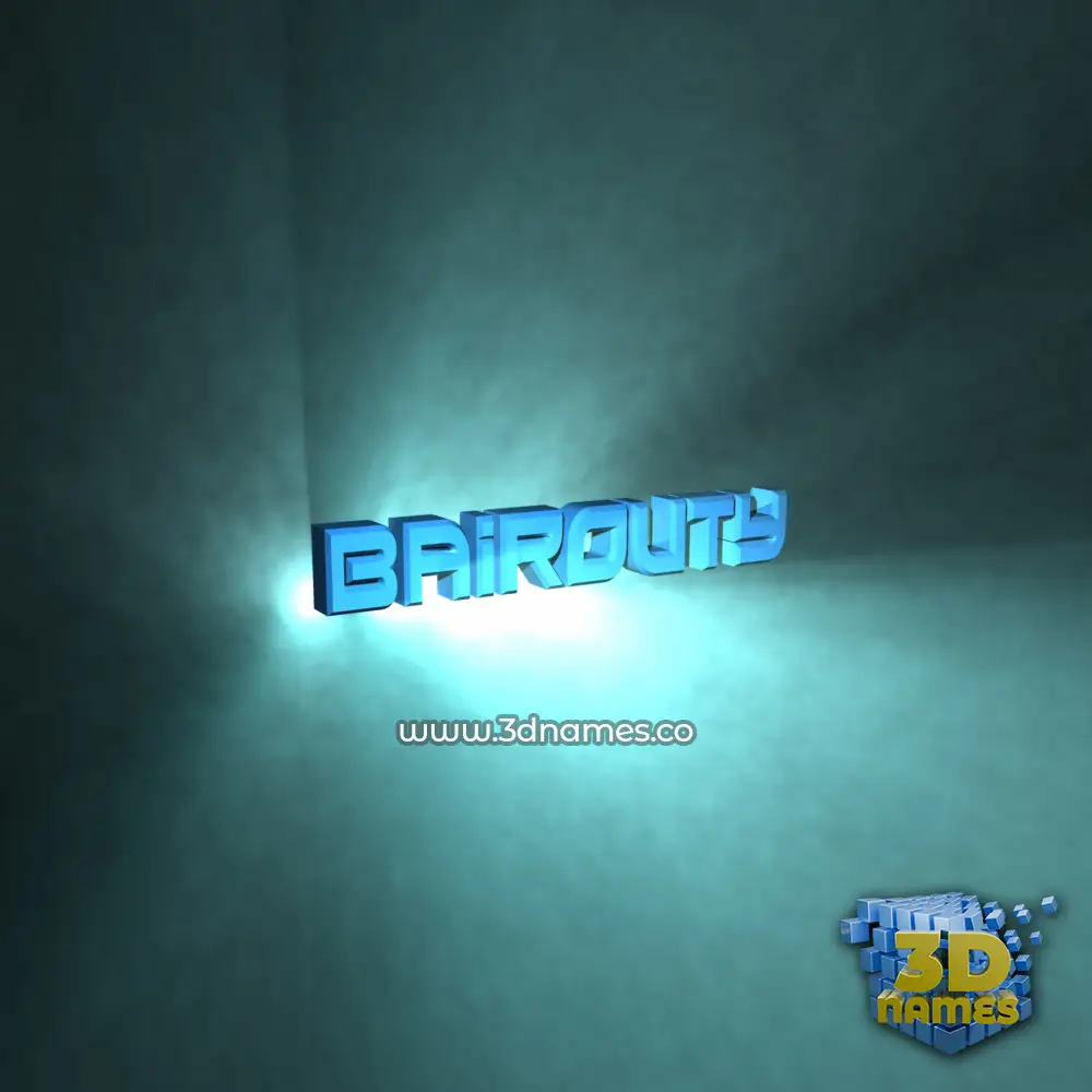 bairouty in Light Shine style - 3D name wallpaper