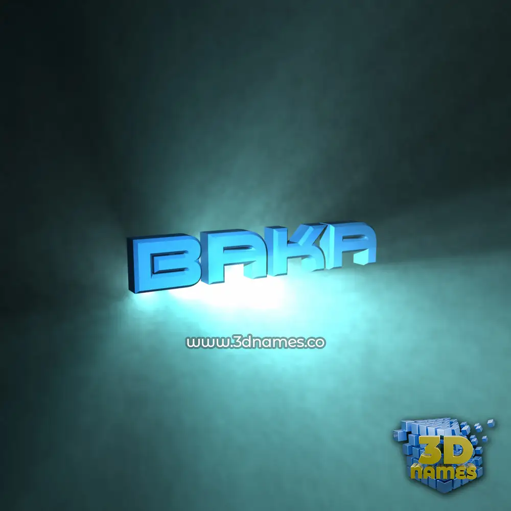 baka in Light Shine style - 3D name wallpaper