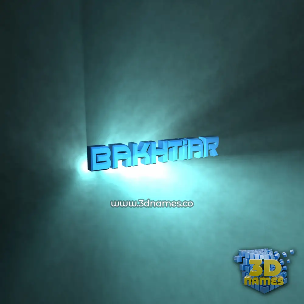 bakhtiar in Light Shine style - 3D name wallpaper