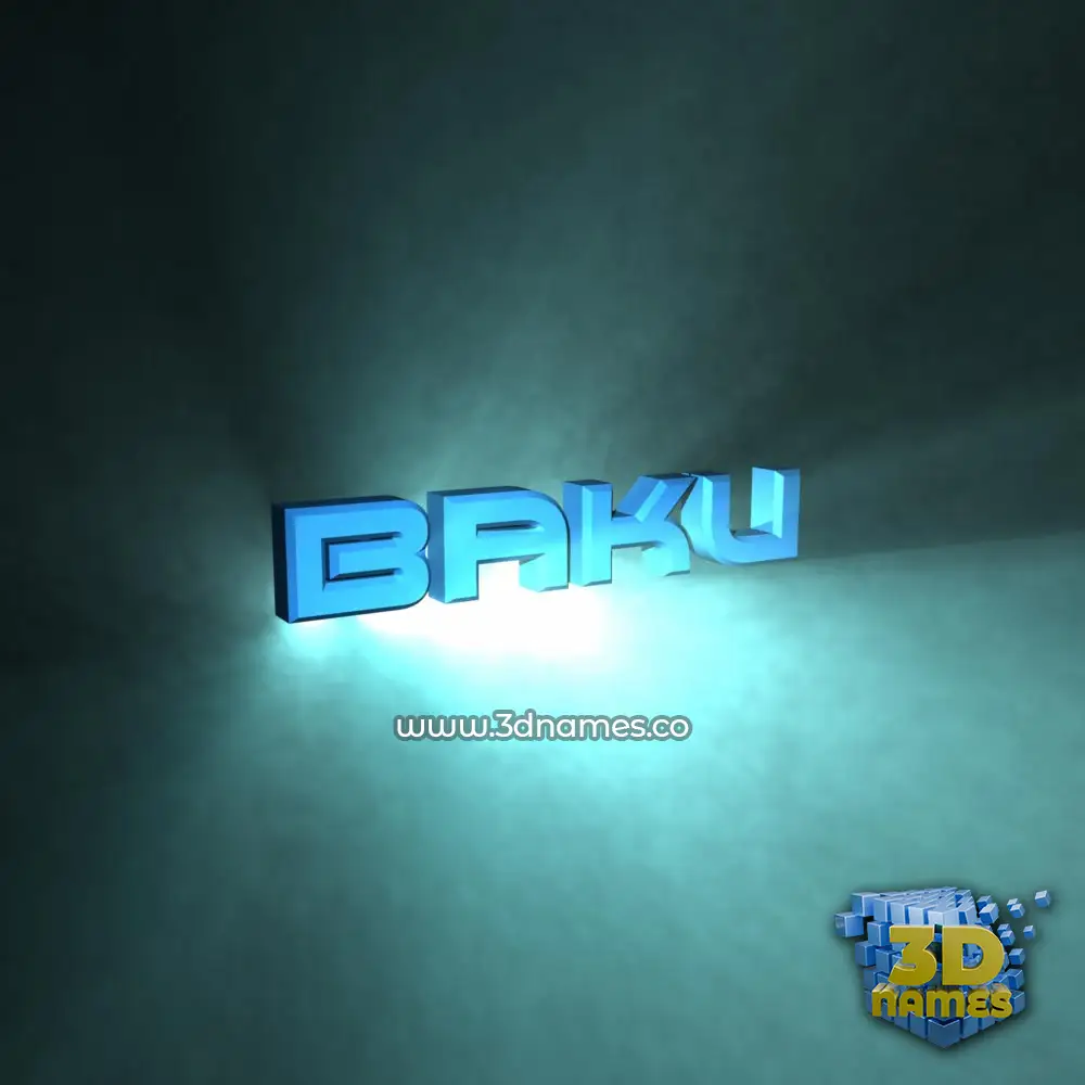 baku in Light Shine style - 3D name wallpaper