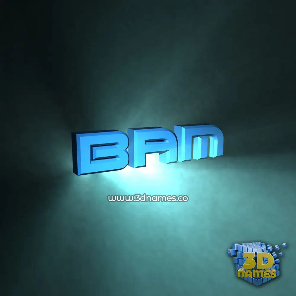 bam in Light Shine style - 3D name wallpaper