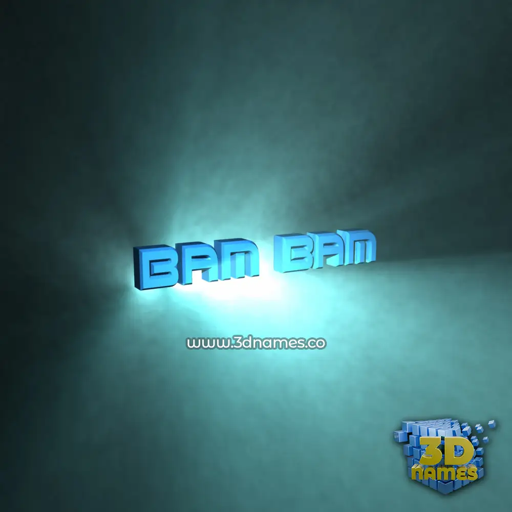 bam bam in Light Shine style - 3D name wallpaper