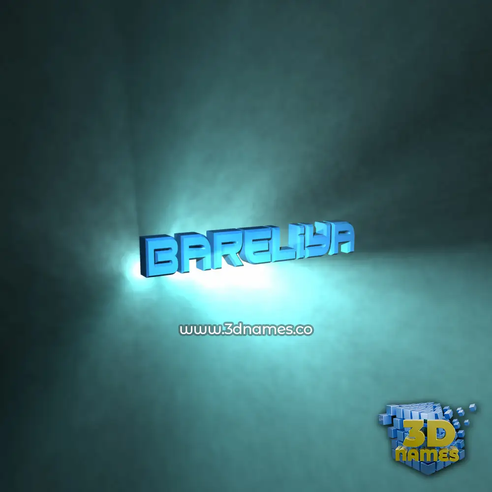 bareliya in Light Shine style - 3D name wallpaper