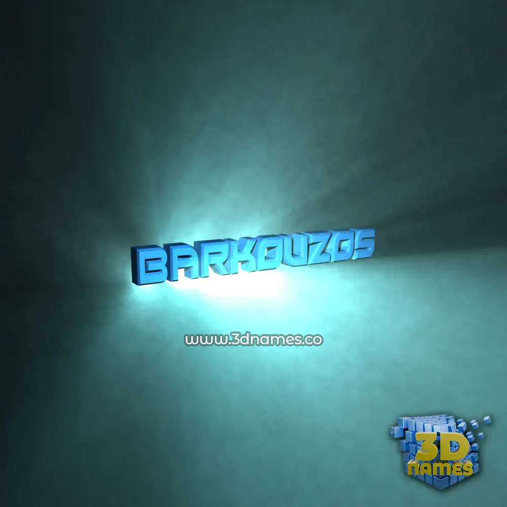 barkouzos in Light Shine style - 3D name wallpaper