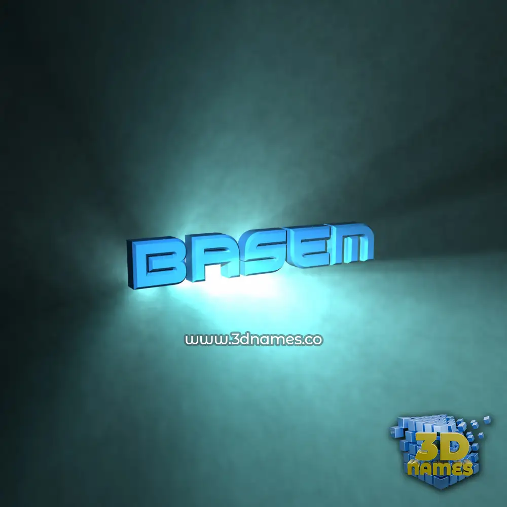 basem in Light Shine style - 3D name wallpaper