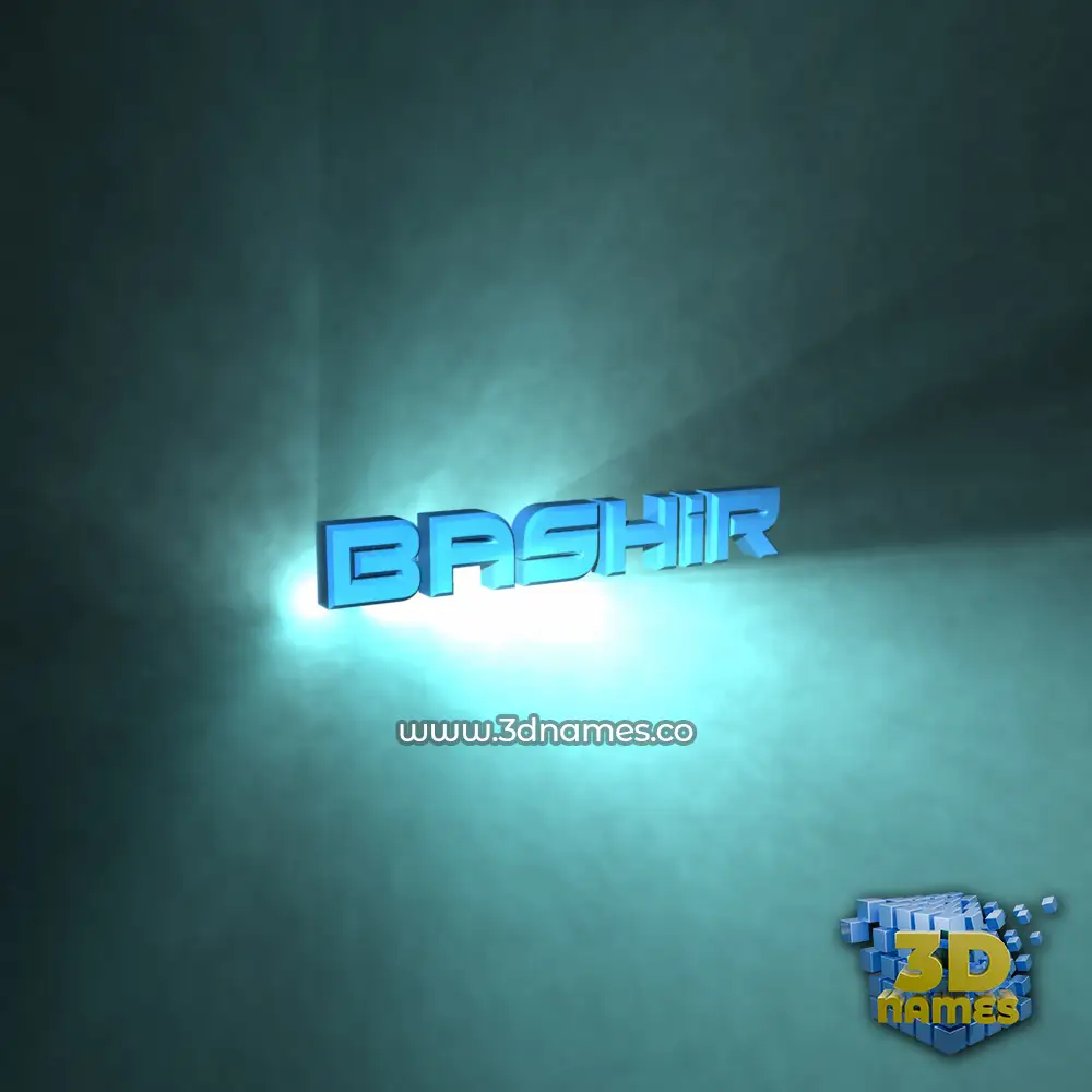 bashir in Light Shine style - 3D name wallpaper