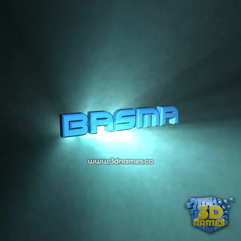 basma in Light Shine style - 3D name wallpaper