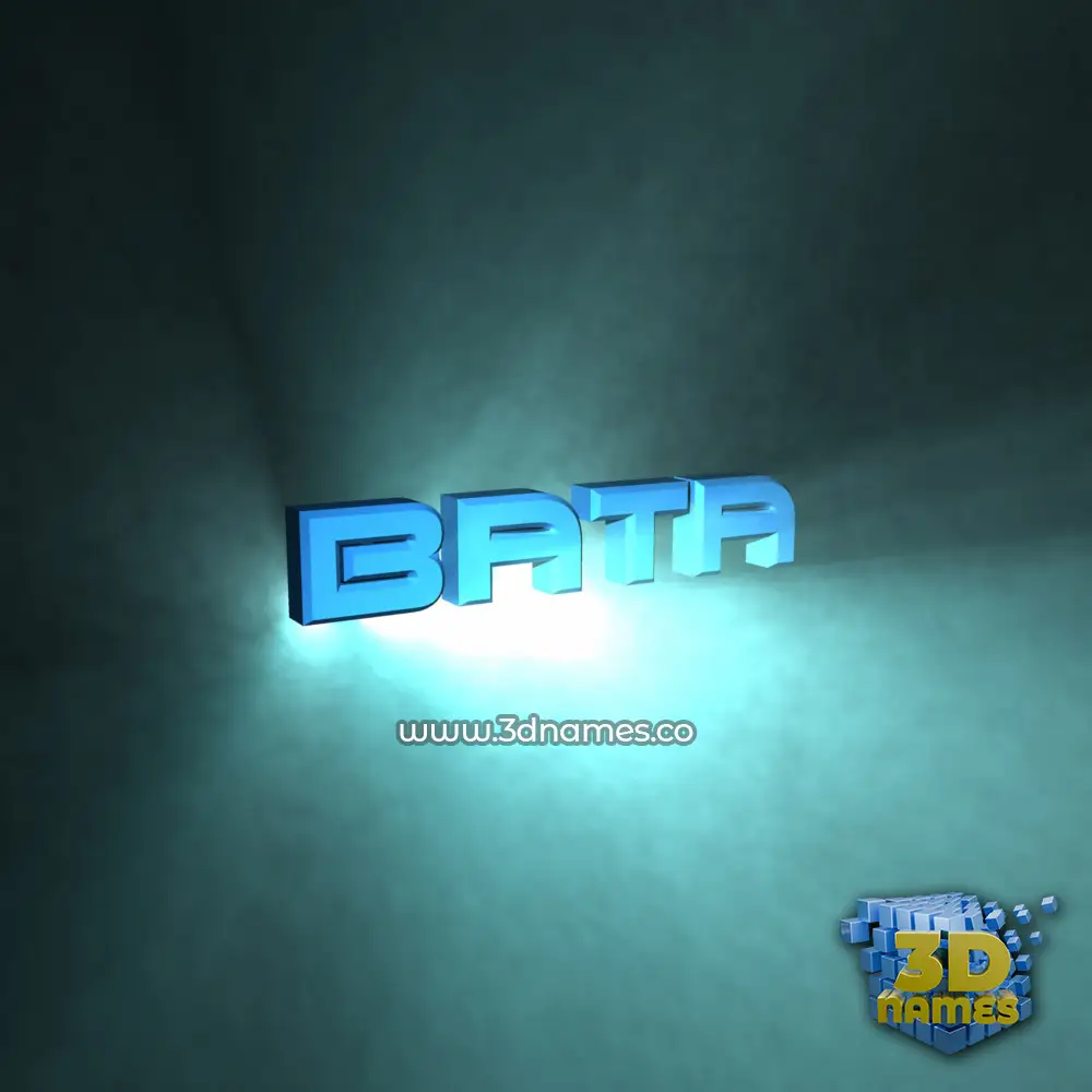 bata in Light Shine style - 3D name wallpaper