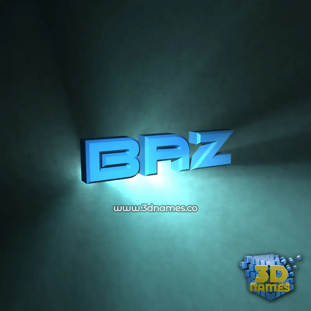 baz in Light Shine style - 3D name wallpaper