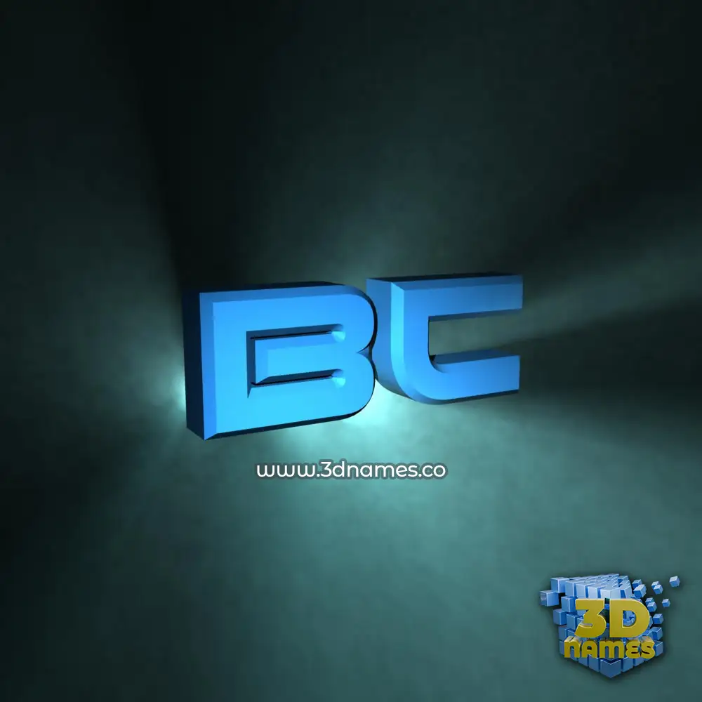 bc in Light Shine style - 3D name wallpaper