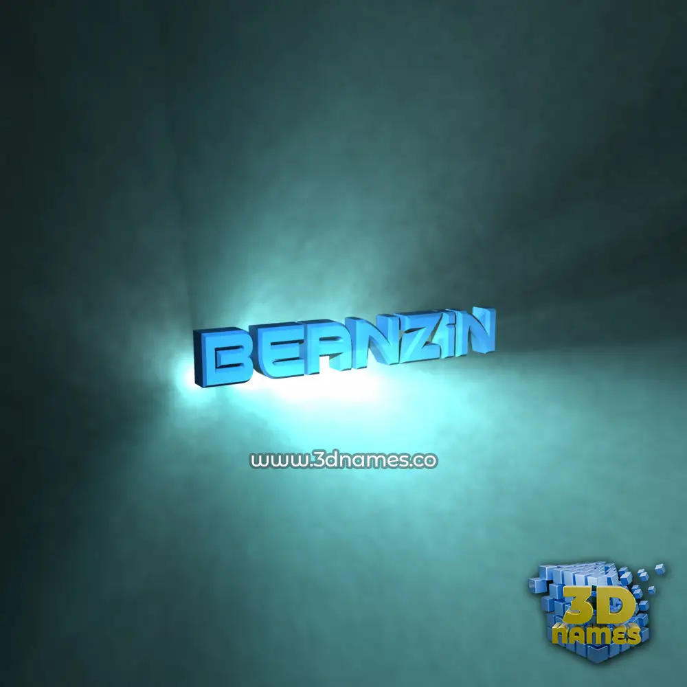 beanzin in Light Shine style - 3D name wallpaper