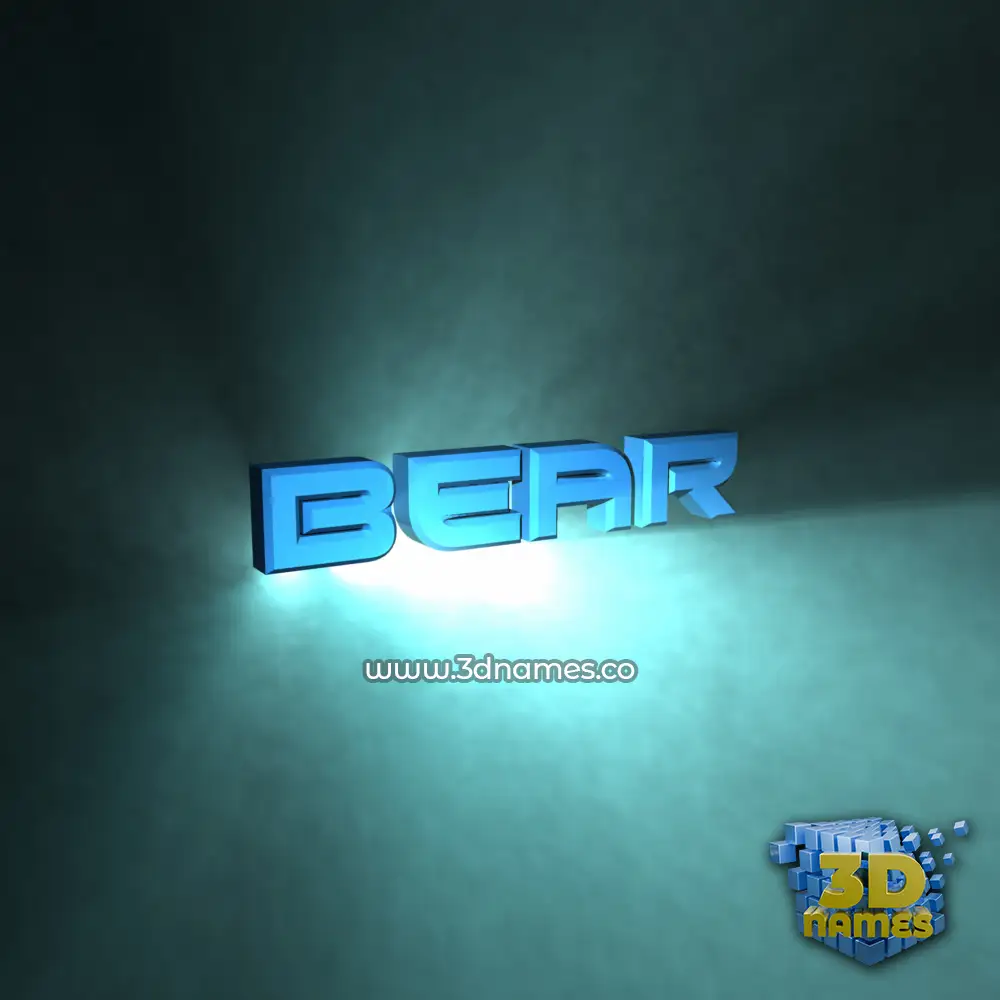 bear in Light Shine style - 3D name wallpaper