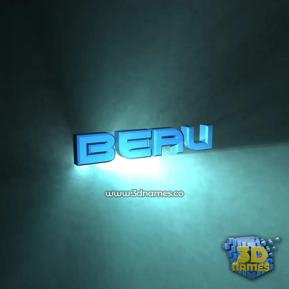 beau in Light Shine style - 3D name wallpaper