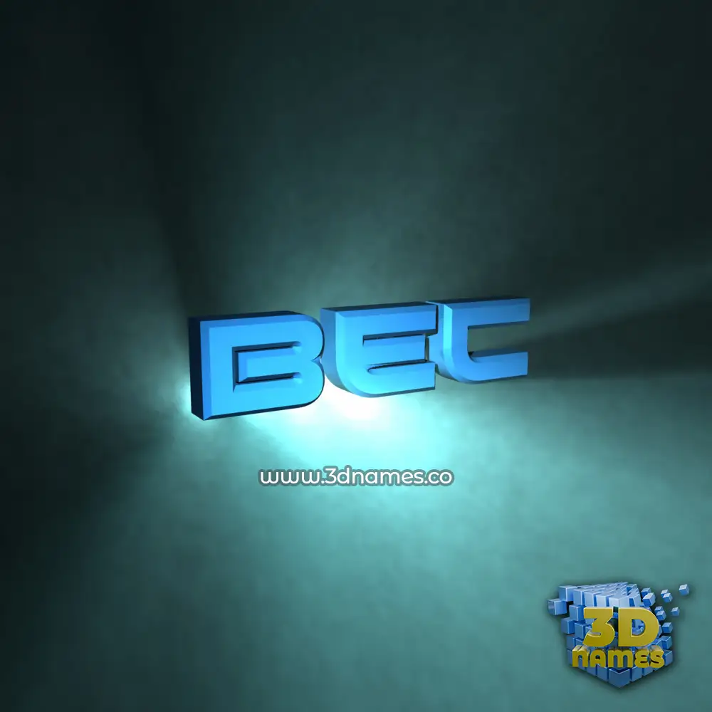 bec in Light Shine style - 3D name wallpaper