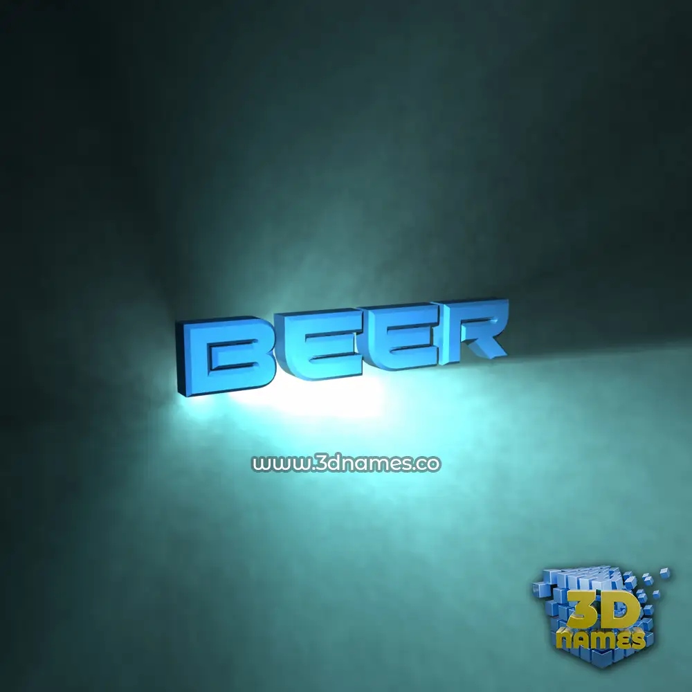 beer in Light Shine style - 3D name wallpaper