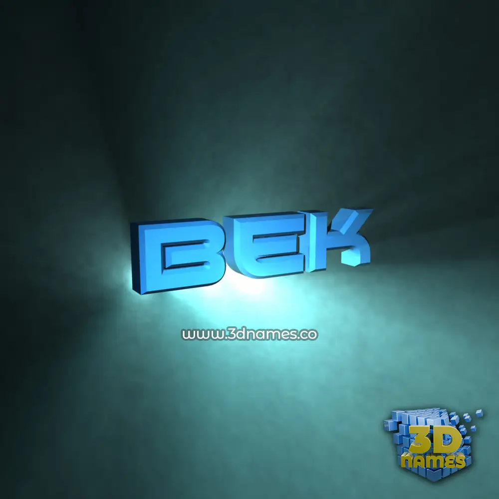 bek in Light Shine style - 3D name wallpaper