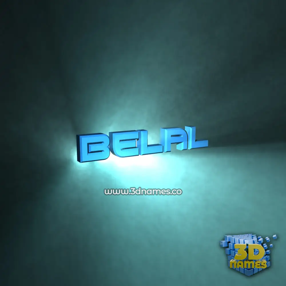 belal in Light Shine style - 3D name wallpaper