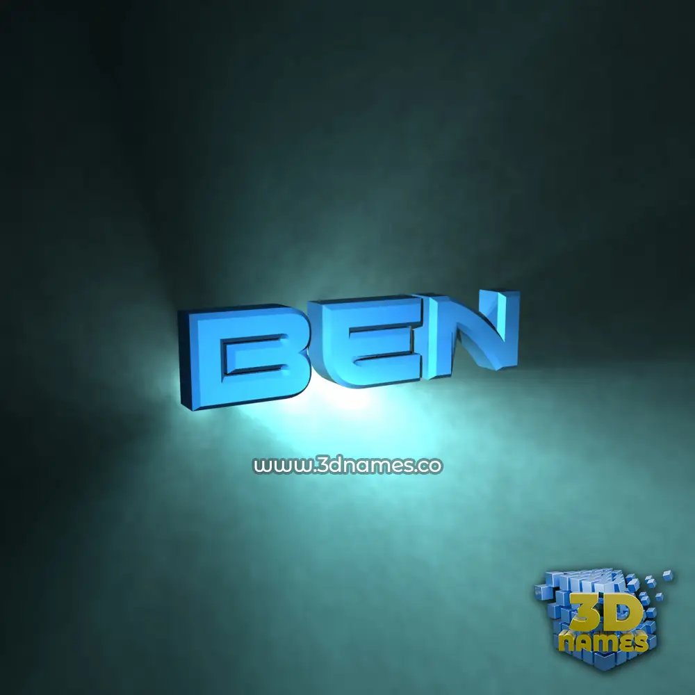 ben in Light Shine style - 3D name wallpaper