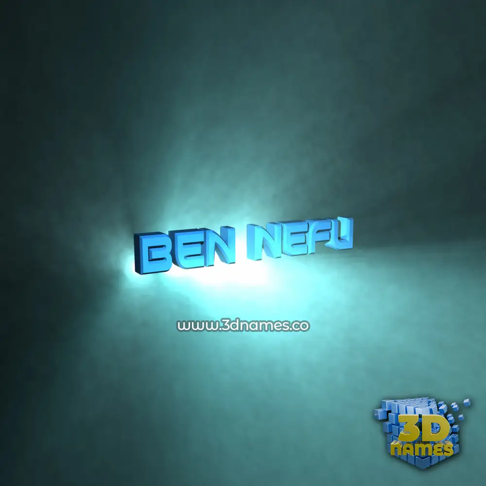 ben nefu in Light Shine style - 3D name wallpaper