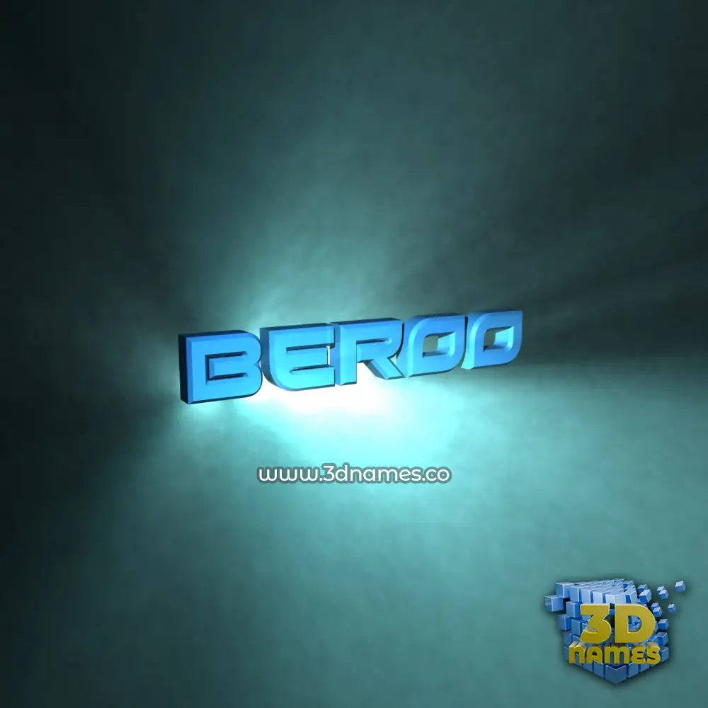 beroo in Light Shine style - 3D name wallpaper