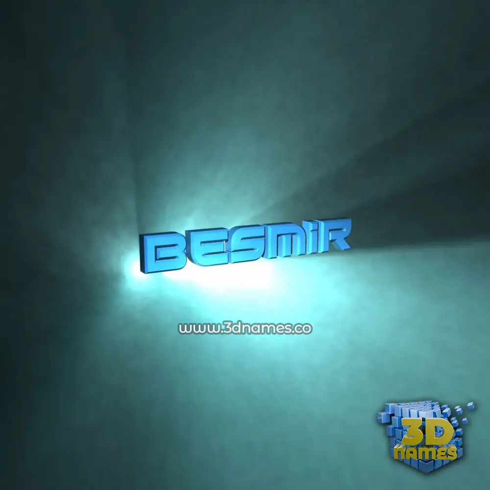 besmir in Light Shine style - 3D name wallpaper