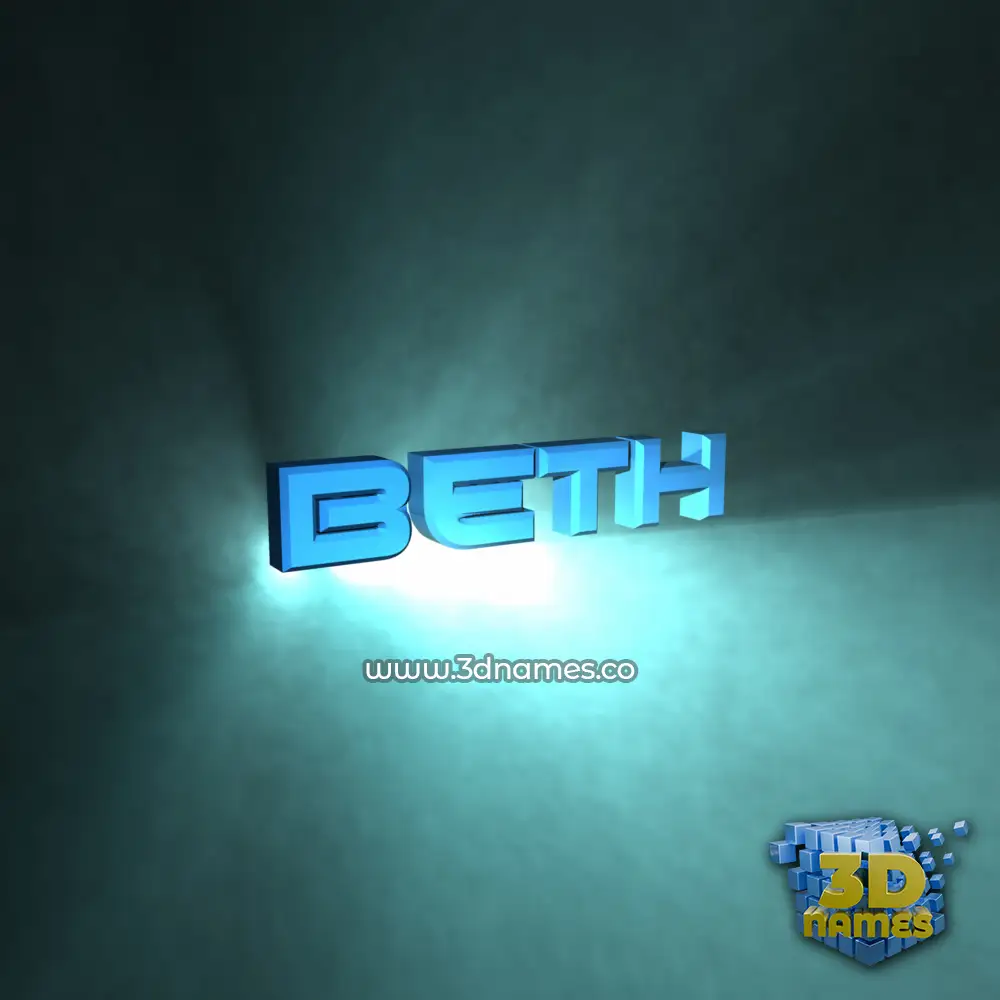 beth in Light Shine style - 3D name wallpaper