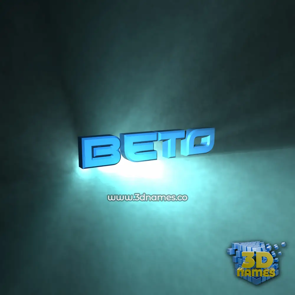 beto in Light Shine style - 3D name wallpaper