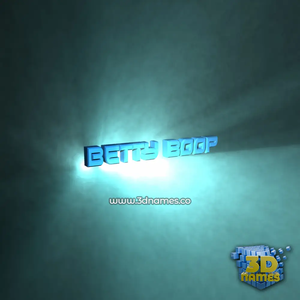 betty boop in Light Shine style - 3D name wallpaper
