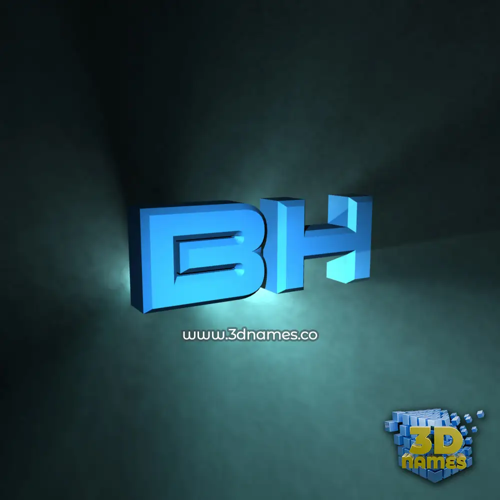 bh in Light Shine style - 3D name wallpaper