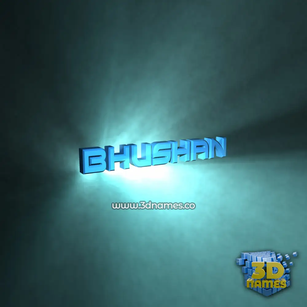 bhushan in Light Shine style - 3D name wallpaper