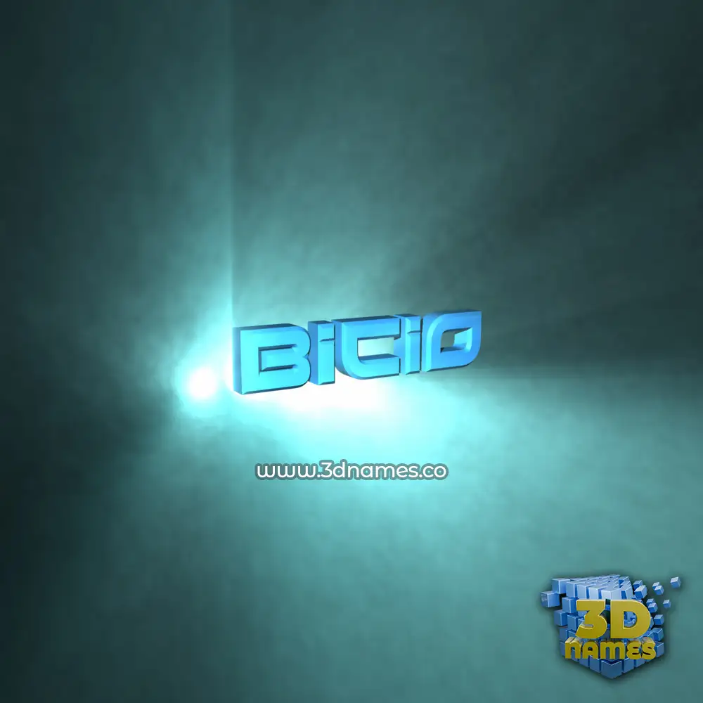 bicio in Light Shine style - 3D name wallpaper