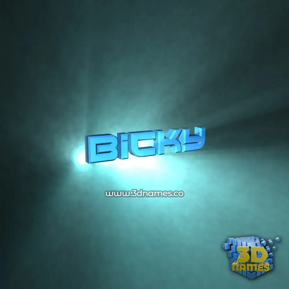 bicky in Light Shine style - 3D name wallpaper