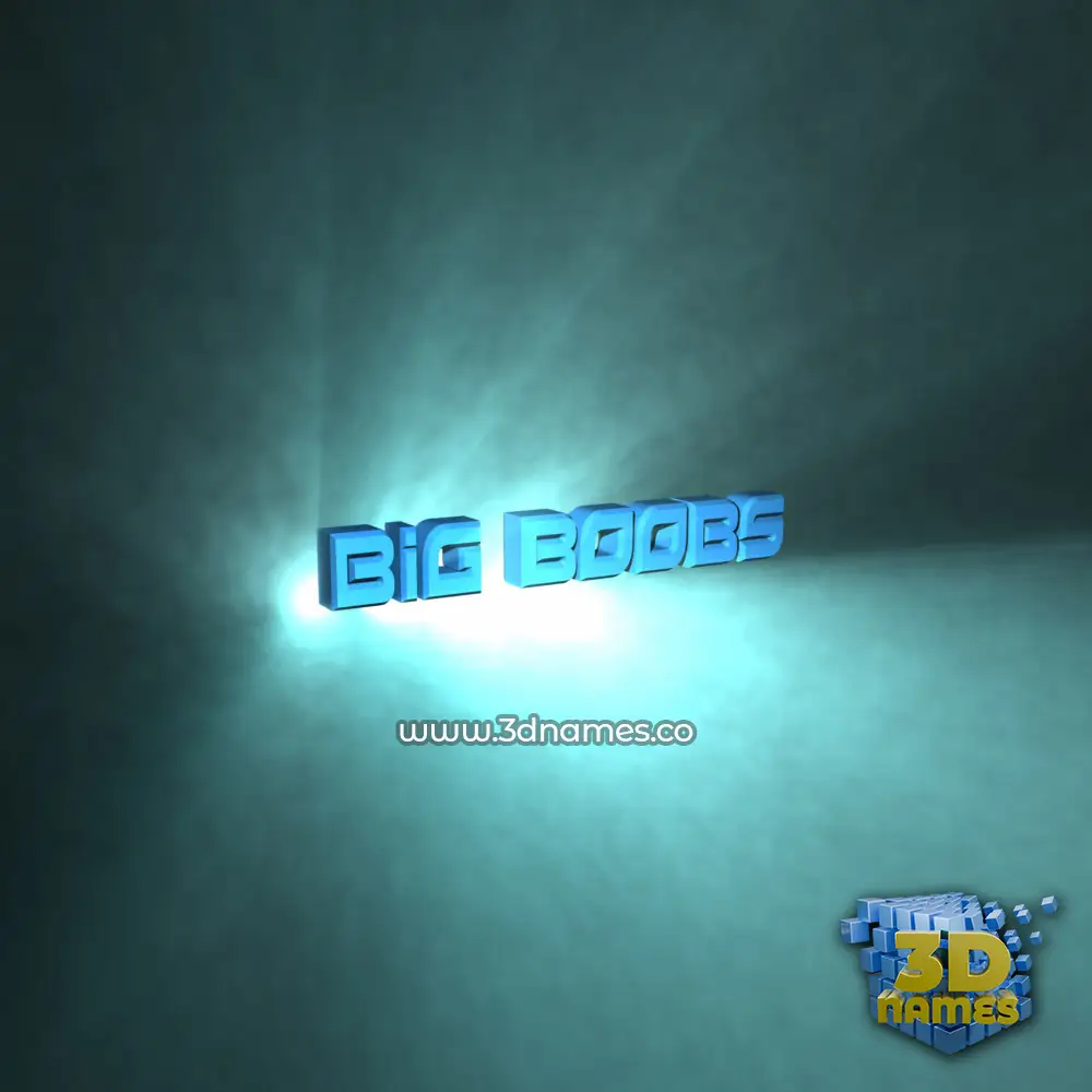 big boobs in Light Shine style - 3D name wallpaper