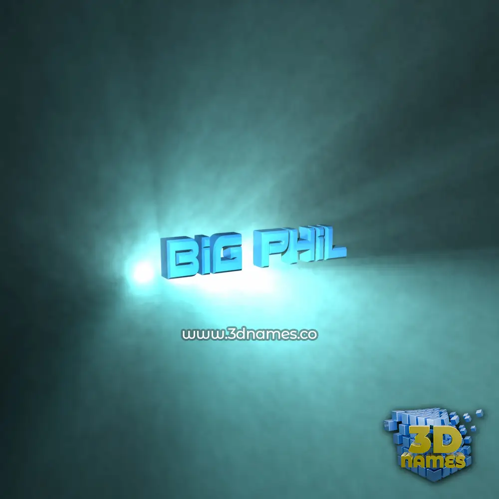big phil in Light Shine style - 3D name wallpaper