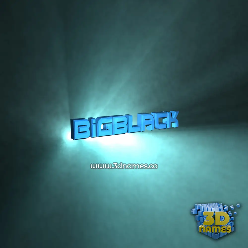 bigblack in Light Shine style - 3D name wallpaper