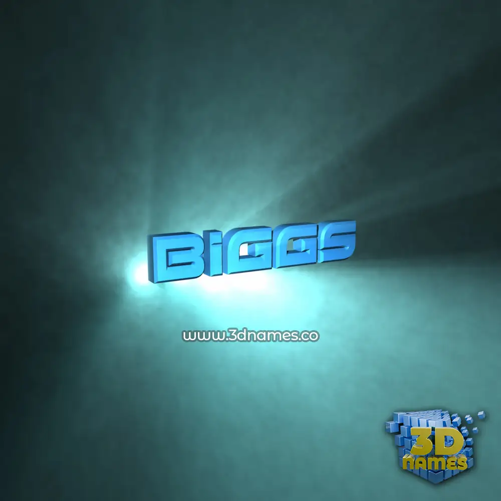biggs in Light Shine style - 3D name wallpaper