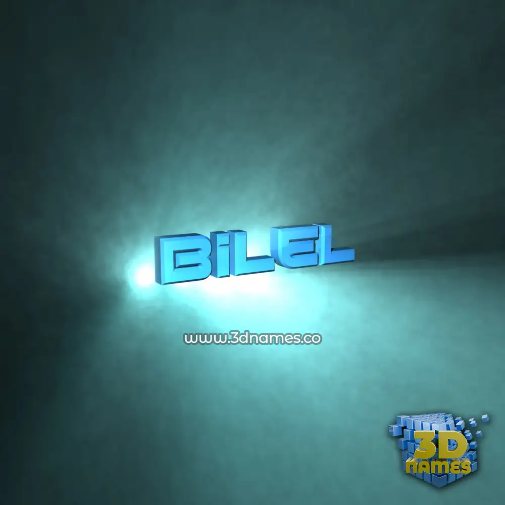 bilel in Light Shine style - 3D name wallpaper